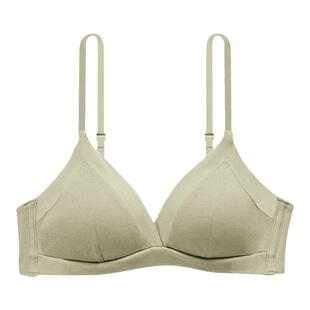 无痕内衣女法式三角杯夏薄款纯棉无钢圈文胸罩桑蚕丝大胸显小bra
