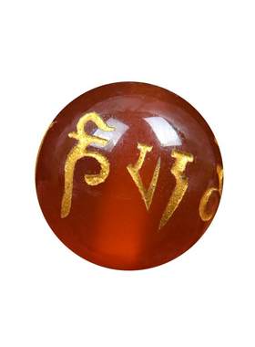 黑玛瑙烫金六字真言貔貅DIY手工