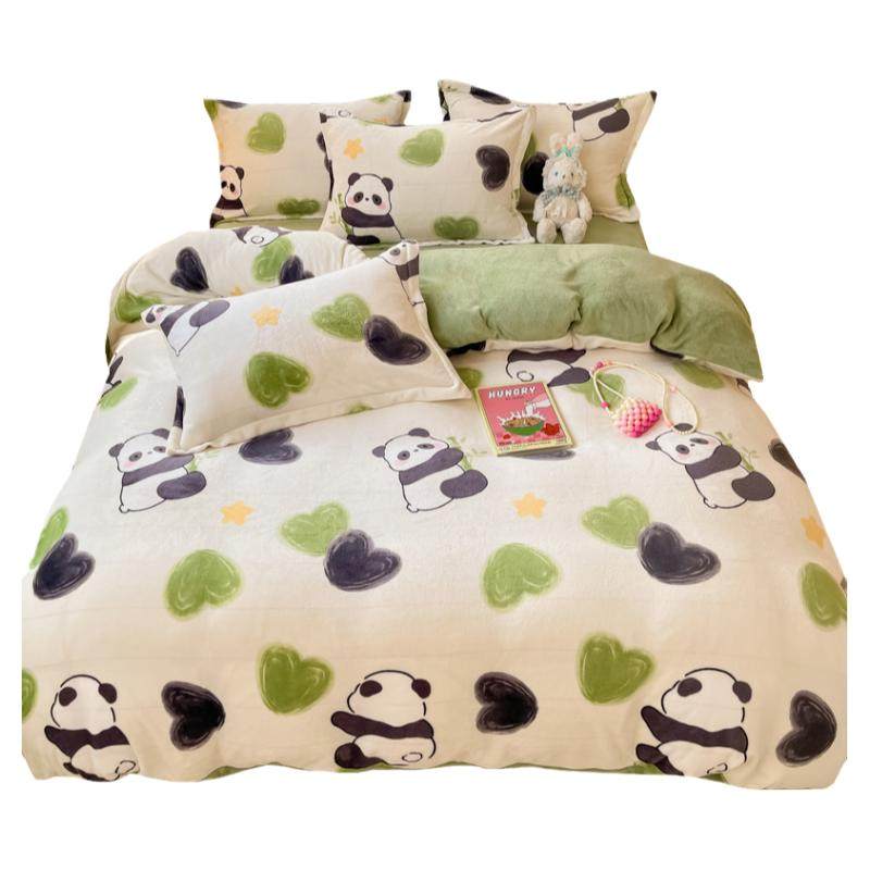 牛奶绒冬被被子加厚保暖全套一整套被褥子棉被珊瑚绒冬季大豆被芯