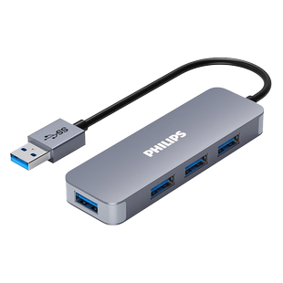 飞利浦usb扩展器插头多接口typec拓展坞延长hub3.0外接转接头u盘转换笔记本电脑平板台式网线转换器集分线器