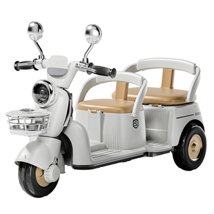 儿童电动摩托车三轮车男女孩宝宝车小孩可坐人充电双人遥控玩具车