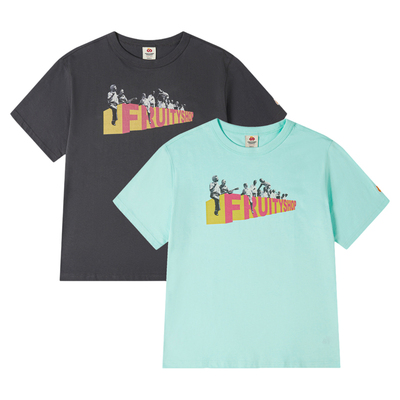 FRUITYSHOP｜乐手骑logoT恤 夏季新品情侣款短袖宽松上衣潮