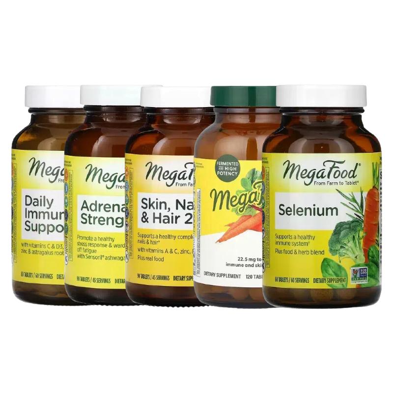 Megafood皮肤指甲毛头发养情护绪支持ADRENAL RELAX + CALM硒锌