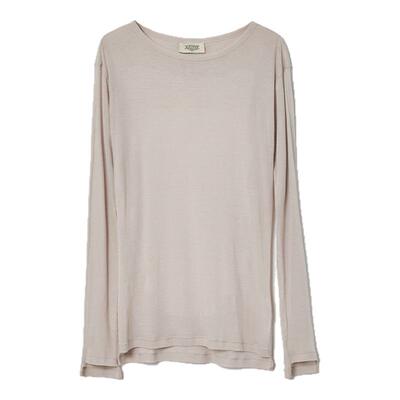 蔡文静同款梅子色长袖Tee