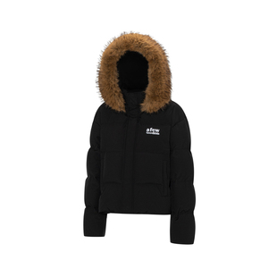 AFGK25FW大毛领羽绒服美式复古加厚面包服可拆卸毛领短款情侣外套