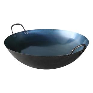 加厚商用老式无涂层双耳熟大铁锅家用不粘锅柴火灶燃煤气灶厨房用