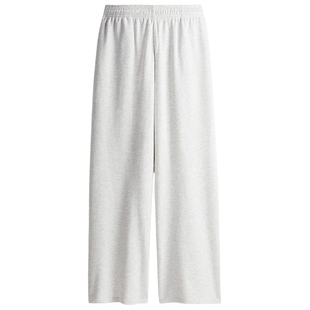 HM女装卫裤冬季新品高腰休闲宽松简约舒适阔腿慢跑裤1234729