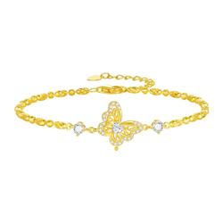 【圣诞礼物】周大生蝴蝶银手链款