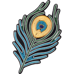 灵心造印度丝手工刺绣孔雀羽毛胸针精致设计感气质衣服装饰徽章潮