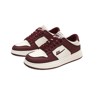 回力春季爆款小白鞋女鞋2026新款春款学生休闲百搭运动酒红色板鞋