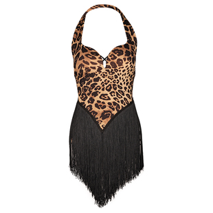 UDANCE拉丁舞蹈服2025新款舞服舞裙日常练功服挂脖流苏连衣裙 A85