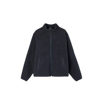 咆哮野兽立领拼接摇粒绒外套