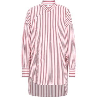 【新中式条纹衬衫】naivee26春新款红白色立领上衣舒适全棉