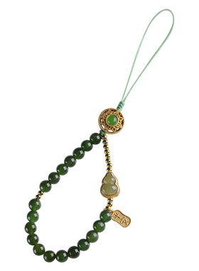 正品和田玉福禄葫芦手机挂绳