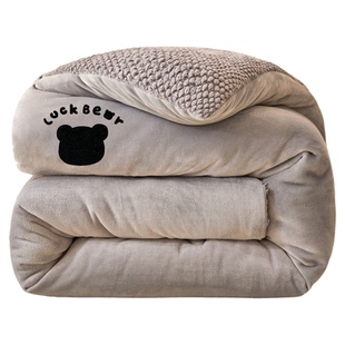 如奕牛奶绒豆豆被子冬被加厚保暖单人学生宿舍加绒棉被春秋被10斤