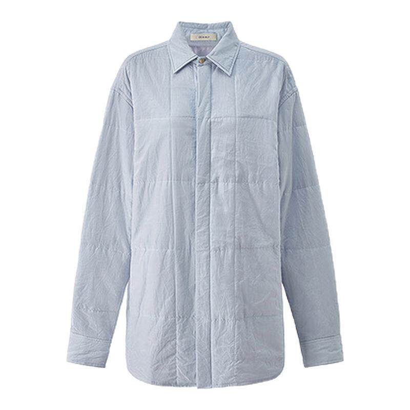 OCHIRLY欧时力 桑蚕丝衬衫棉服外套女中长保暖别致秋冬新品