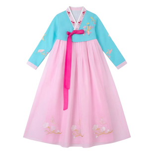 新款韩服女韩国刺绣花婚庆礼服朝鲜民族上衣长裙套装演出舞蹈服装