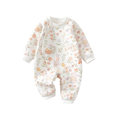 小聪熊婴儿衣服秋冬夹棉连体衣女