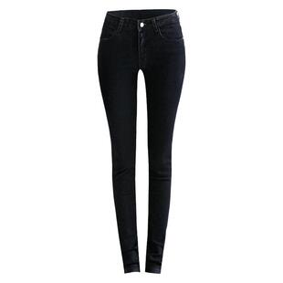 175高个子加长裤子180牛仔裤女加绒新款黑色小脚裤高腰紧身秋冬