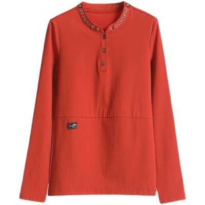 纯棉中老年妈妈装外穿长袖T恤