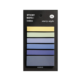 韩国文具iconic彩虹色长条N次便利贴索引标记分页留言贴箭头便签