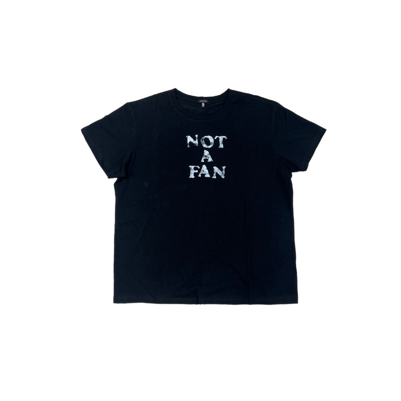 R13 摇滚叛逆风字母NOT A FAN涂鸦印花os垂坠薄款男女短袖T恤tee