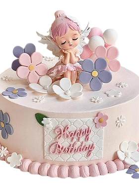 公主安妮宝贝花朵生日蛋糕