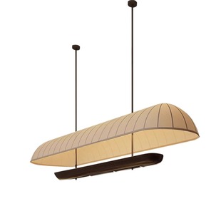 中古侘寂风餐厅吊灯酒店民宿岛吧台茶室长条餐桌上方创意布艺灯具