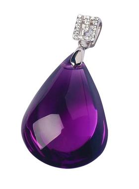 追梦阁天然紫水晶吊坠水滴乌拉圭