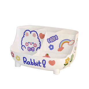 桌面可爱笔筒学生儿童女孩方形笔筒收纳盒大容量超大办公室办公书桌化妆桌笔架创意笔桶文具盒轻奢高级感ins