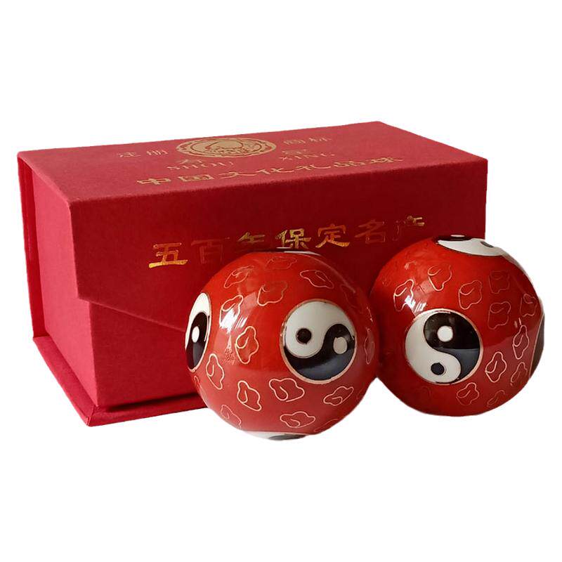 景泰蓝保定铁球空心铃音寿星太极
