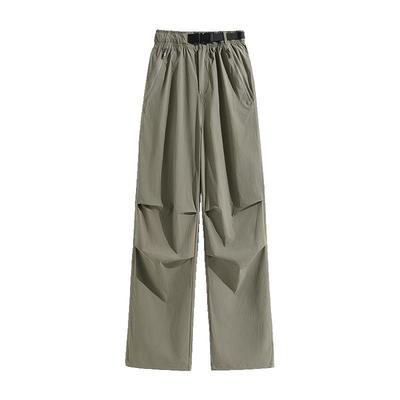 KWV真维斯军绿色伞兵裤工装裤女春秋款2025新款小个子高腰运动裤