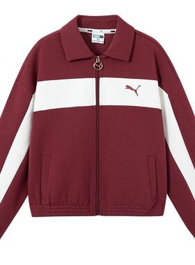 PUMA彪马童装新款女童拉链外套洋气立领夹克T7设计拼接潮流秋装