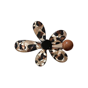 豹纹花朵蝴蝶结发夹女2026新款高端刘海侧边夹前额一字夹碎发发卡