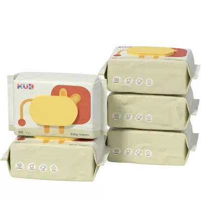 可优比小狮子手口湿巾80抽5包