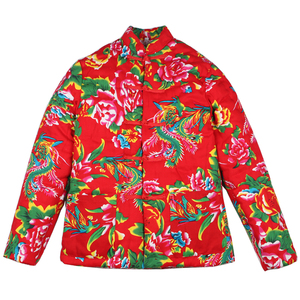 东北秧歌服装演出服新款大花布纯棉花手工棉裤中老年棉袄加厚冬装