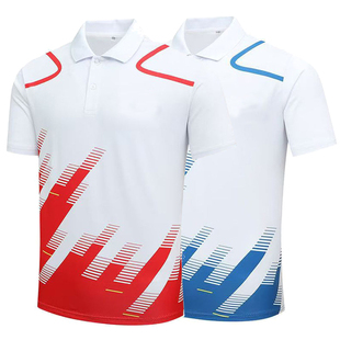 夏季情侣速干T恤短袖运动套装体操乒乓球羽毛球服半袖比赛服定制