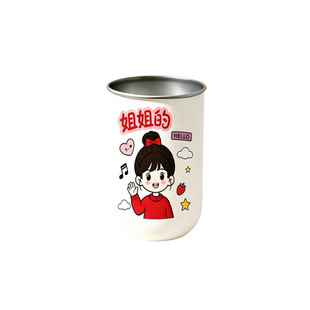 日本不锈钢漱口杯抗菌防霉一家三口家用牙杯四口家庭套装儿童杯子