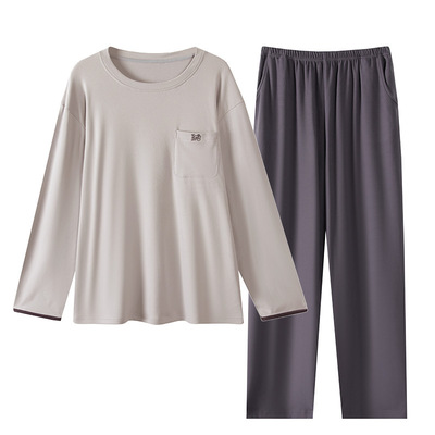 批发睡衣男冬季德绒圆领套头简约