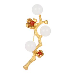 【紫罗兰正版】琼枝玉露S925银胸针精美时尚胸花百搭别针节日送礼