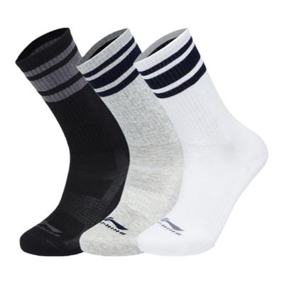 Lining/李宁正品冬季男女运动生活系列吸汗中长袜3双装AWLT181