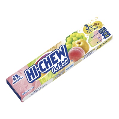 50周年纪念版 森永HI-CHEW嗨啾软糖 三味 白桃梨子麝香葡萄12粒