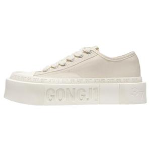 张艺兴同款GONGJI厚底方头帆布鞋