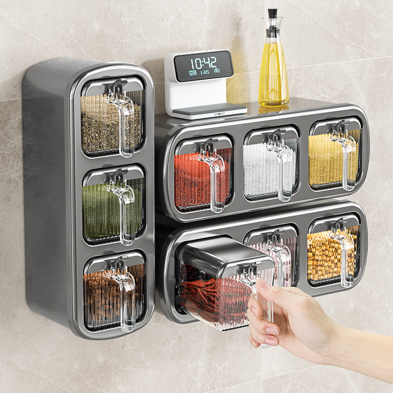 调料盒家用厨房盐调味罐收纳盒壁挂调料品瓶味精胡椒佐料组合套装