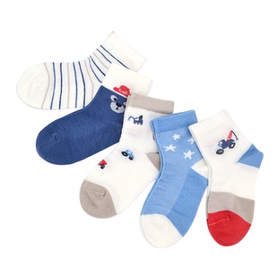 清仓斑比儿童袜子男童夏季薄款纯棉夏天宝宝女童网眼薄棉无骨班比