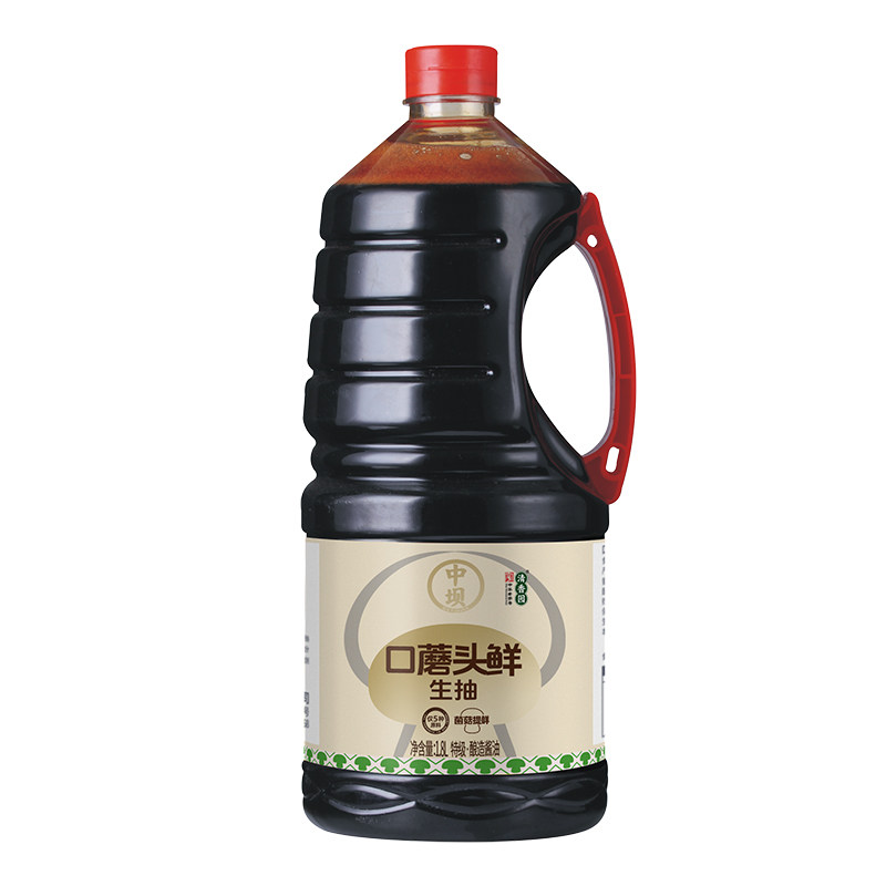 【活动品】中坝口蘑头鲜生抽瓶装餐饮批发1.8L酱油家用炒菜增香