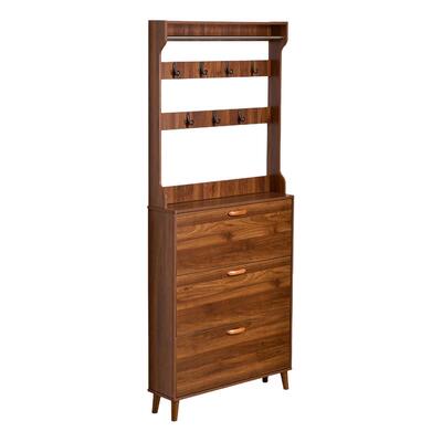 超薄鞋柜17cm经济型家用门口大容量简约入户一体翻斗式鞋柜带衣架