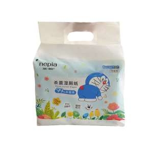 妮飘哆啦A梦湿厕纸10抽*12包厕后清洁卫生私处卫生独立小包装便携