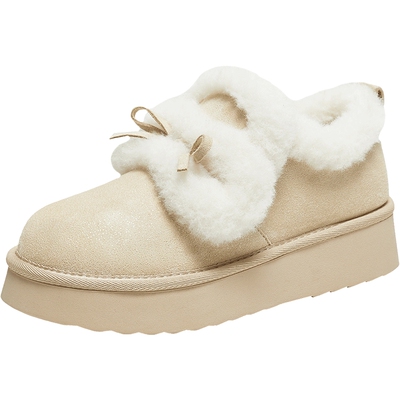 TATA他她小白兔雪地靴毛毛加绒鞋厚底棉鞋冬天女士保暖鞋CUB01DM5