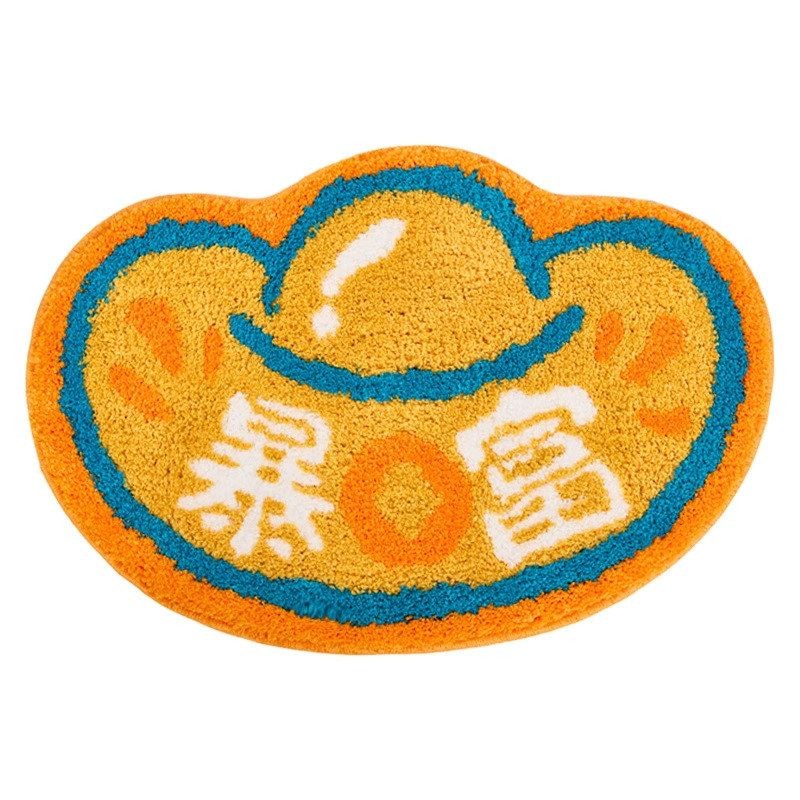 新款卡通金元宝植绒地毯喜庆中式